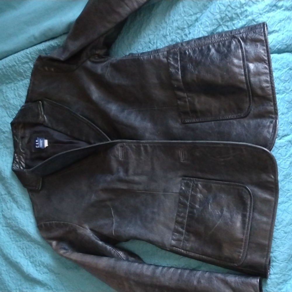Gap Vintage Leather black fitted jacket
